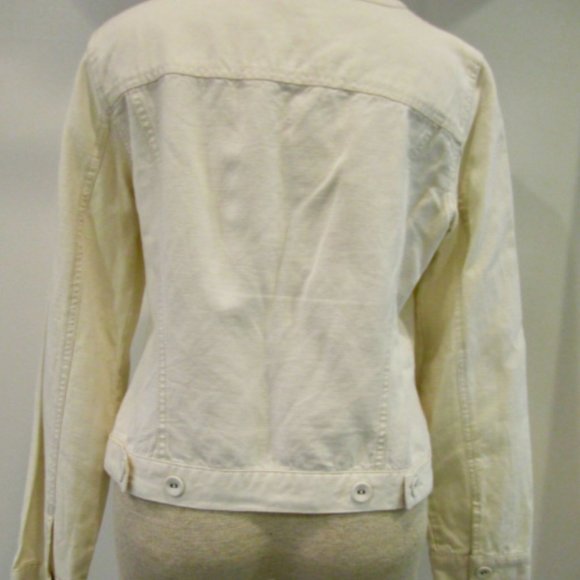 TWO 8P J Jill TENCIL LINEN COTTON RAYON jean JACKETs beige+SALMON perfect cond - Picture 4 of 11